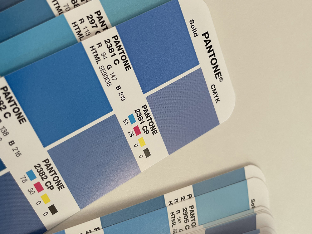 Pantone Blue colours